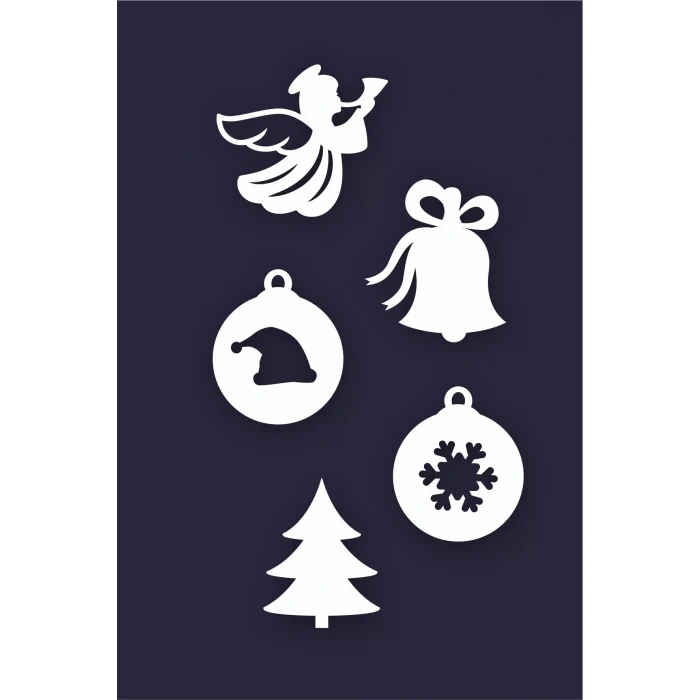 Yılbaşı Christmas Ağaç Dekoru Beyaz 20li Çift Yön *Kalın Kağıt