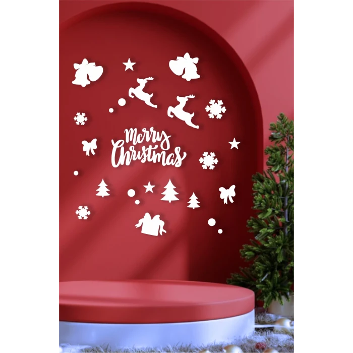 Yılbaşı Christmas Çok Parçalı Beyaz Afiş *Kalın Kağıt