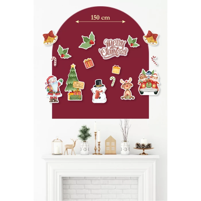 Yılbaşı Christmas Çok Parçalı Renkli Afiş *Kalın Kağıt