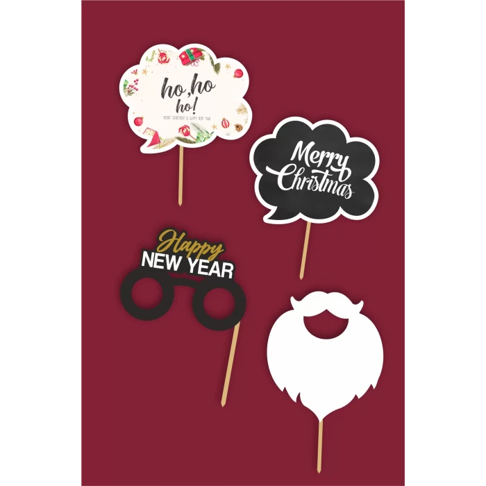 Yılbaşı Christmas Konuşma Balonu Seti 8li