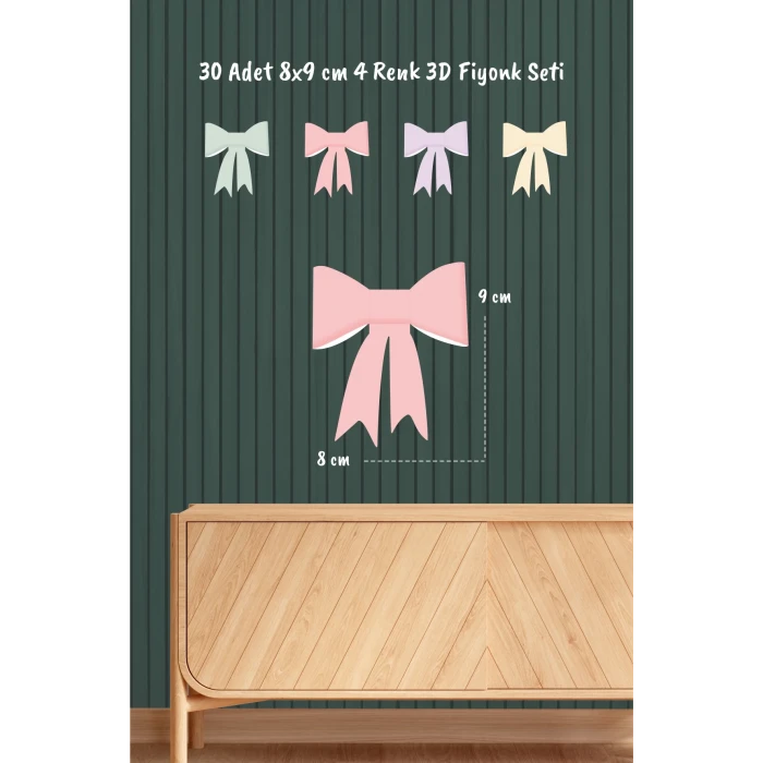 3D Fiyonk Seti Küçük Boy 30 Adet 9 cm Renkli *Kalın Kağıt