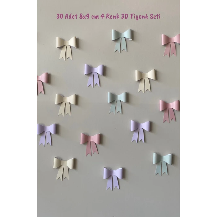 3D Fiyonk Seti Küçük Boy 30 Adet 9 cm Renkli *Kalın Kağıt