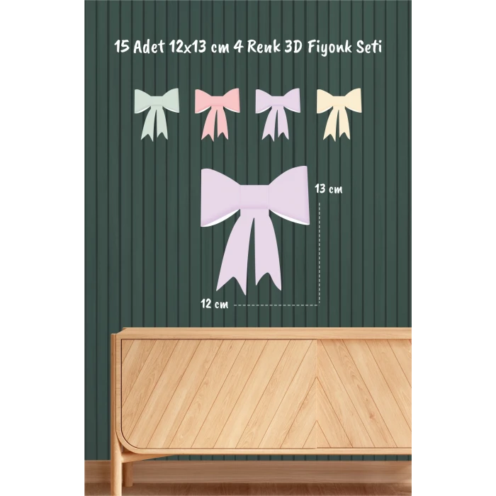 3D Fiyonk Seti Orta Boy 15 Adet 13 cm Renkli *Kalın Kağıt