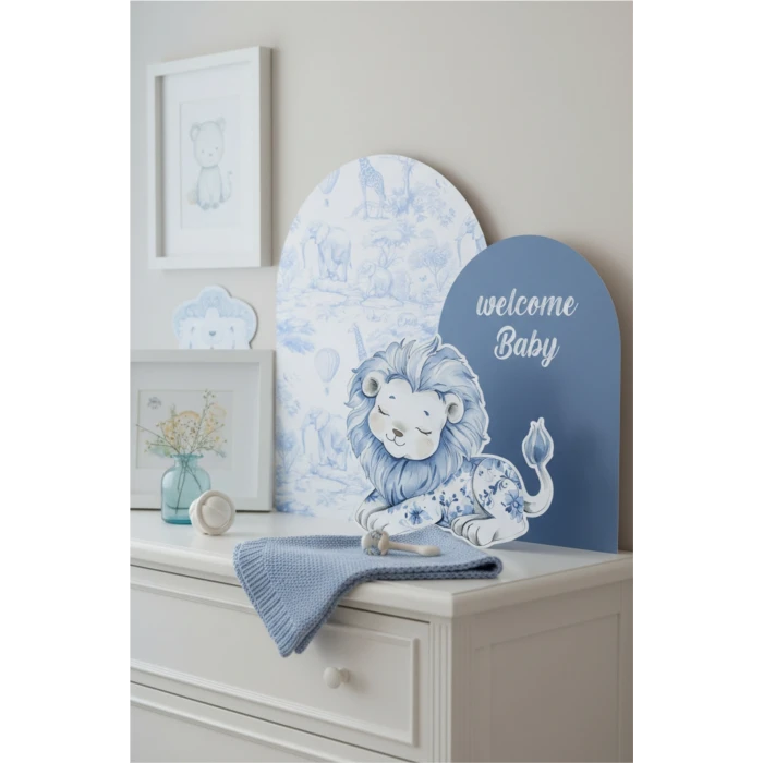 Safari Aslan welcome Baby 3 Parça Masa Üzeri Pano Set