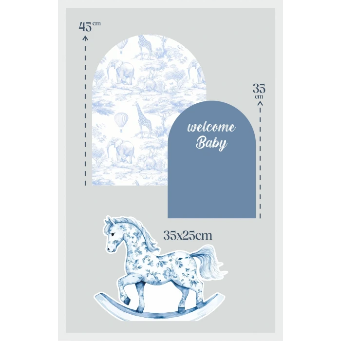 Safari Sallanan At welcome Baby 3 Parça Masa Üzeri Ayaklı Pano Set