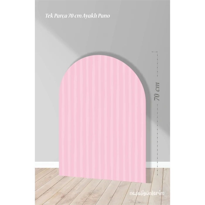 Pembe Çizgili Ayaklı Pano Arka Fon 70 cm | Tasarım | Kapı | Oda | Dekor
