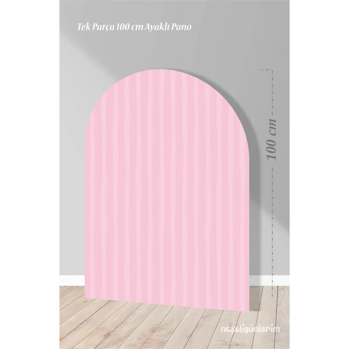 Pembe Çizgili Ayaklı Pano Arka Fon 100 cm | Tasarım | Kapı | Oda | Dekor