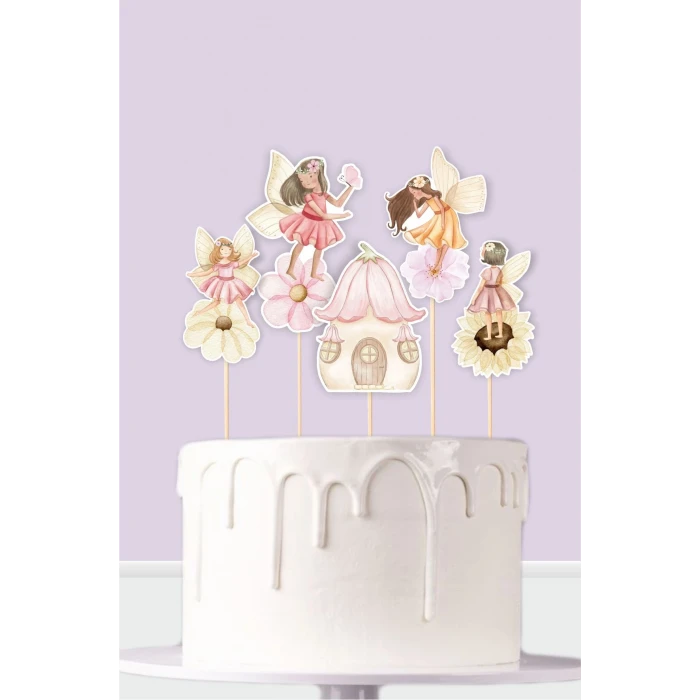 Peri Kızı Temalı Doğum Günü Kürdanlı Pasta Süsü