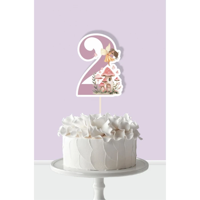 Peri Kızı Teması 2 Yaşında Pasta Süsü *Kalın Kağıt