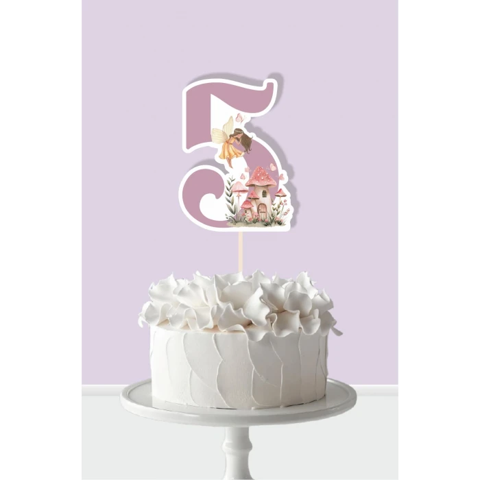 Peri Kızı Teması 5 Yaşında Pasta Süsü *Kalın Kağıt