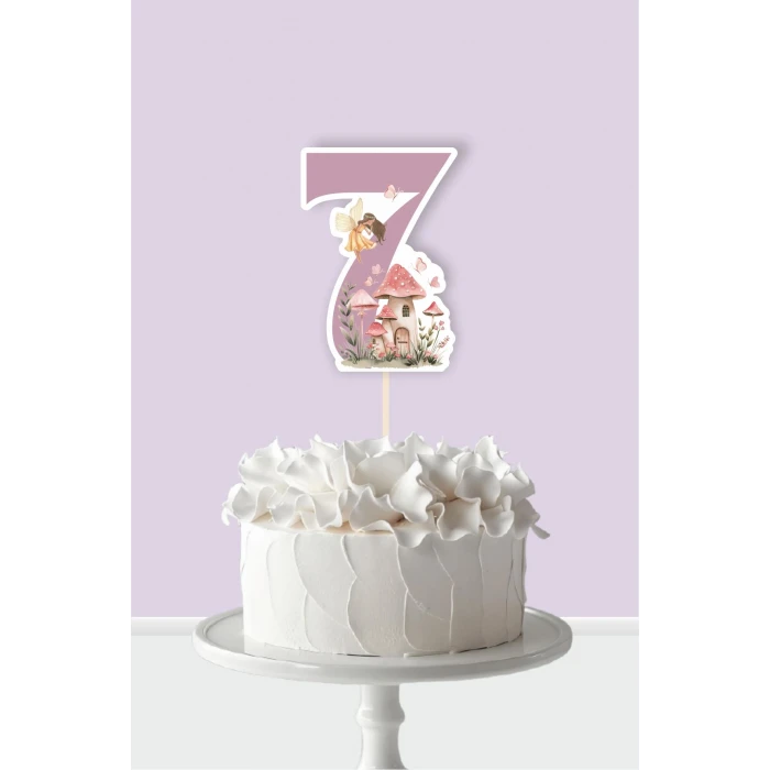 Peri Kızı Teması 7 Yaşında Pasta Süsü *Kalın Kağıt