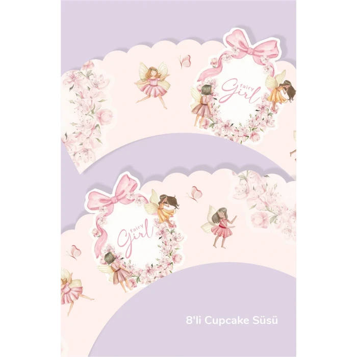 Peri Kızı Temalı Cupcake Sargısı 8li