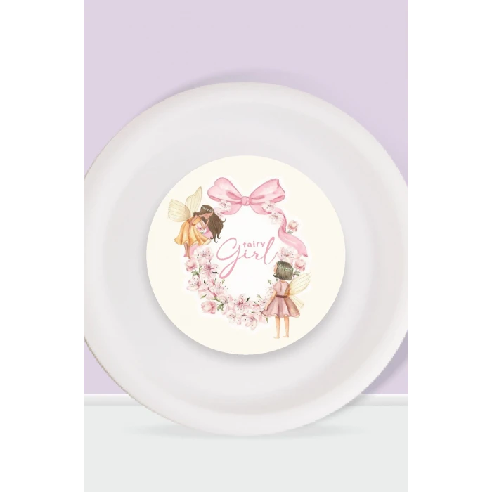 Peri Kızı Temalı Doğum Günü Seti Tabak Sticker (Etiket) 15li