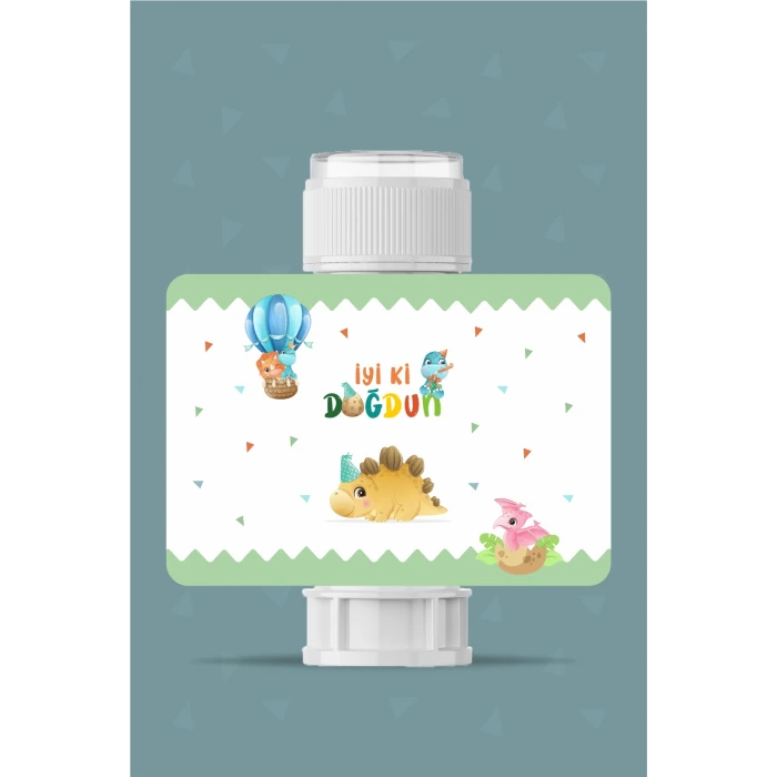 Baby Dinozor Temalı - 18 Adet Köpük Baloncuk Etiketi