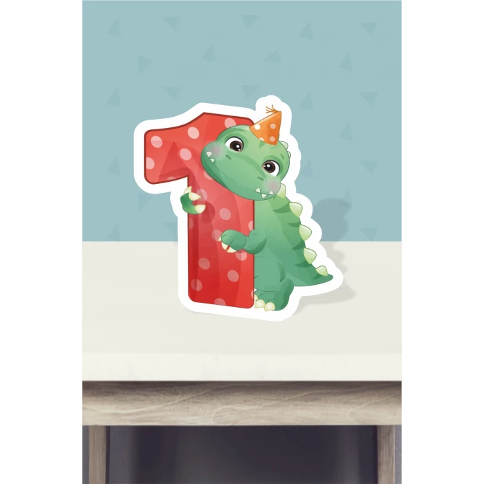 Baby Dinozor Temalı Ayaklı Rakam Panosu - 1 Yaş (40 cm)