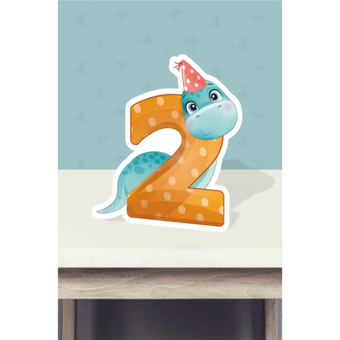 Baby Dinozor Temalı Ayaklı Rakam Panosu - 2 Yaş (40 cm)