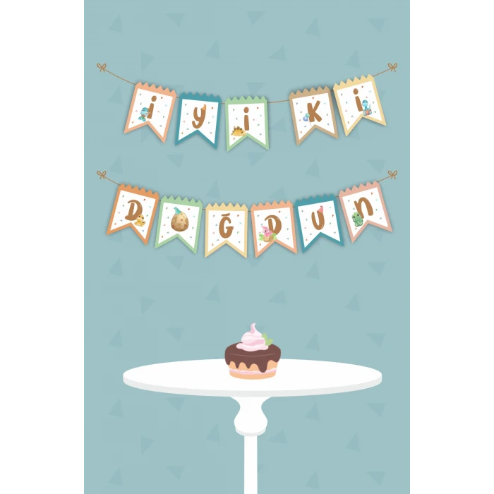 Baby Dinozor Temalı Büyük Banner *Kalın Kağıt 150cm