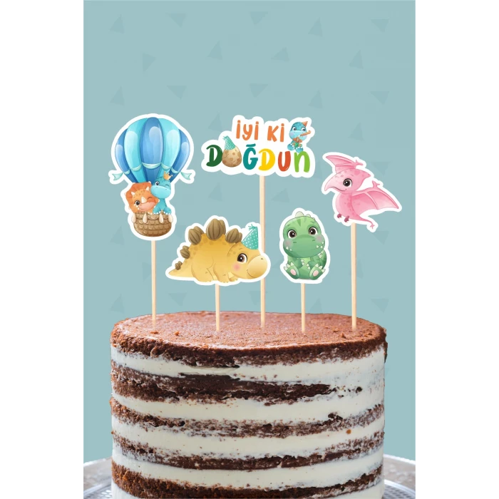 Baby Dinozor Temalı Pasta Süsü Seti