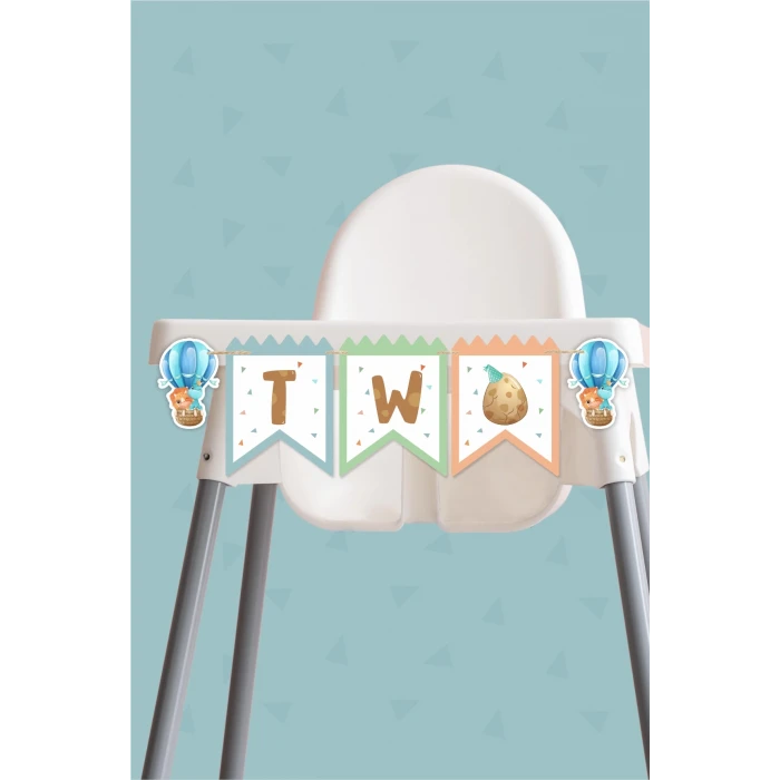 Baby Dinozor Temalı TWO Banner (Kalın Kağıt) Doğum Günü