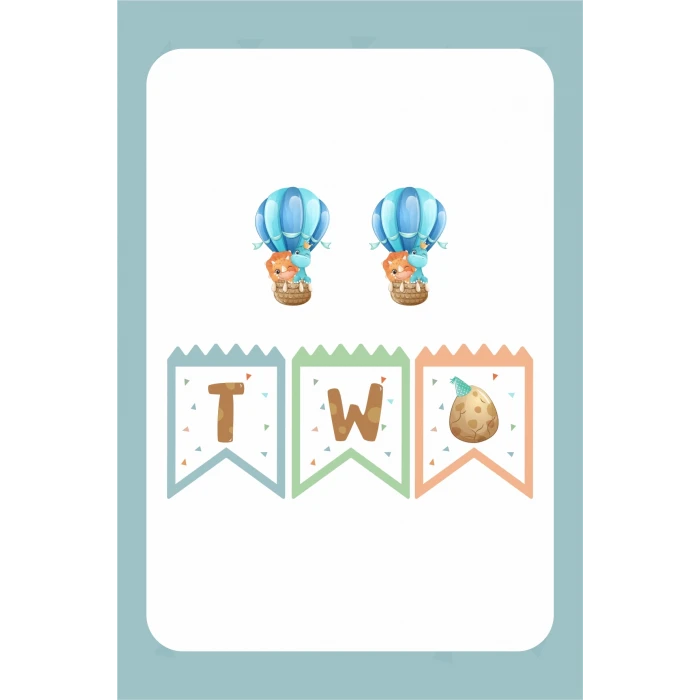 Baby Dinozor Temalı TWO Banner (Kalın Kağıt) Doğum Günü