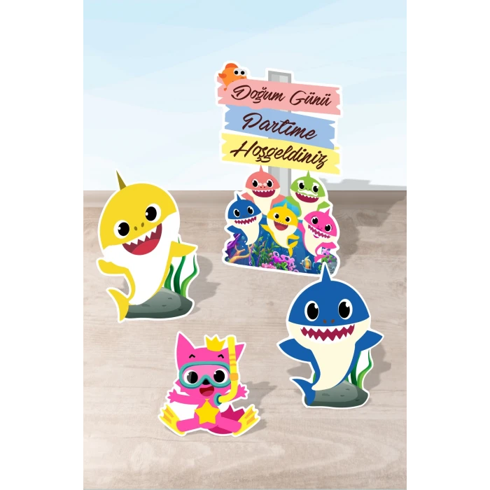 Baby Shark Ayaklı Pano Seti