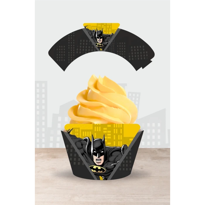 Batman Temalı Doğum Günü Parti Malzemeleri Seti Cupcake Sargısı 8li