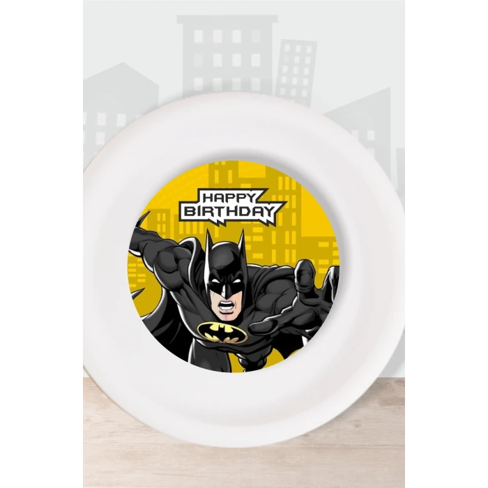 Batman Temalı Doğum Günü Parti Malzemeleri Seti Tabak Sticker (Etiket) 15li