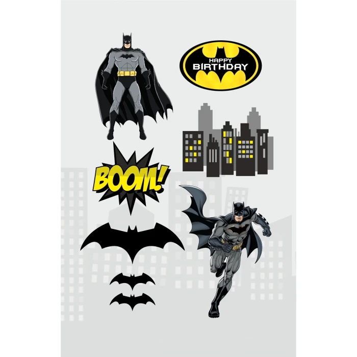 Batman Temalı Doğum Günü Parti Malzemeleri Seti Kürdanlı Pasta Süsü