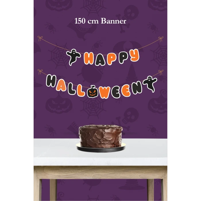 Cadılar Bayramı Halloween Harf Büyük Banner *Kalın Kağıt 150cm