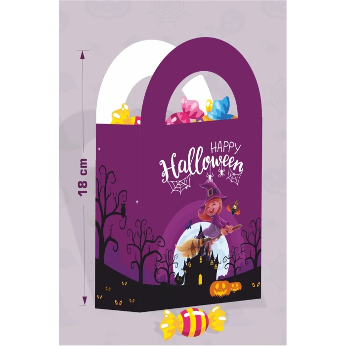 Cadılar Bayramı Halloween Temalı Çanta 18x10 cm *8li Paket