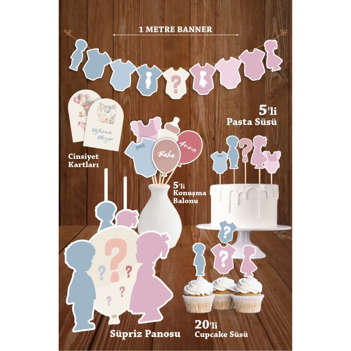 Cinsiyet Partisi Soft -  Kız Erkek Bebek