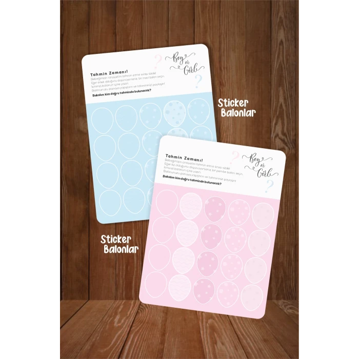 Cinsiyet Tahmin Panosu Balonlu, Kız mı Erkek mi, Boy or Girl- 45 cm Ayaklı Pano