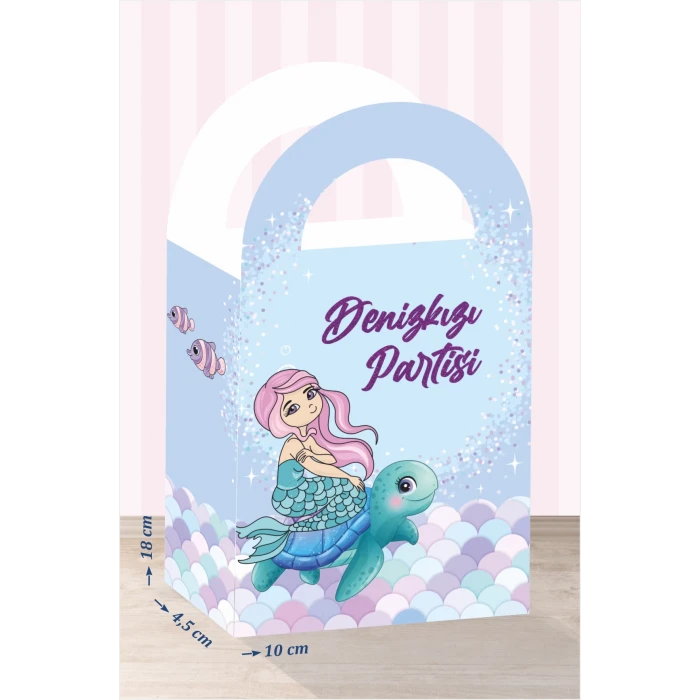 Deniz Kızı Teması Çanta 18x10 cm *8li Paket