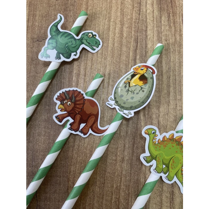 Dinazor Temalı 10lu Figürlü Pipet Seti