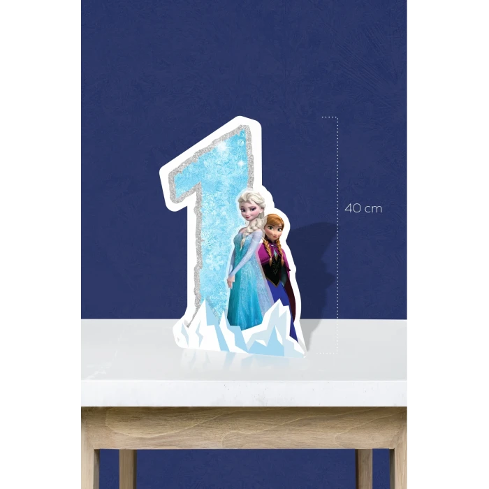 Frozen Karlar Ülkesi Temalı Ayaklı Rakam Pano - 1 Yaş (40 cm)