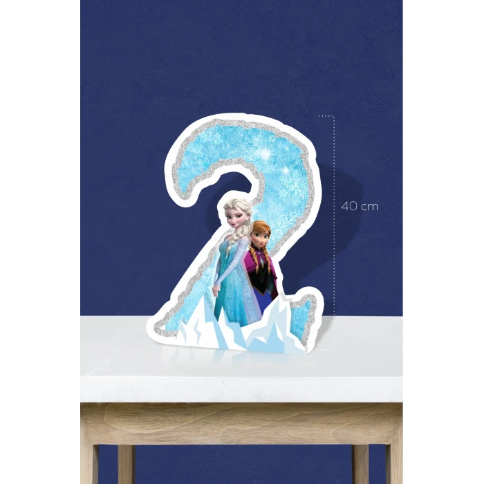 Frozen Karlar Ülkesi Temalı Ayaklı Rakam Pano - 2 Yaş (40 cm)