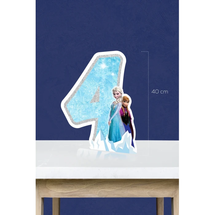 Frozen Karlar Ülkesi Temalı Ayaklı Rakam Pano - 4 Yaş (40 cm)