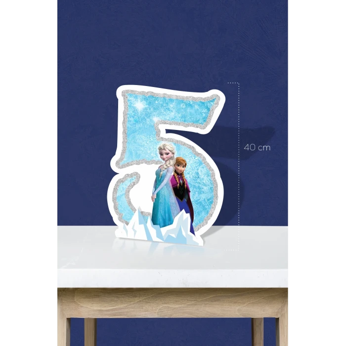 Frozen Karlar Ülkesi Temalı Ayaklı Rakam Pano - 5 Yaş (40 cm)
