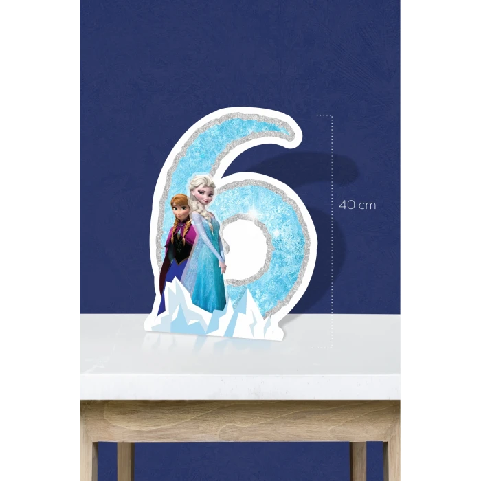 Frozen Karlar Ülkesi Temalı Ayaklı Rakam Pano - 6 Yaş (40 cm)