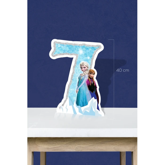 Frozen Karlar Ülkesi Temalı Ayaklı Rakam Pano - 7 Yaş (40 cm)