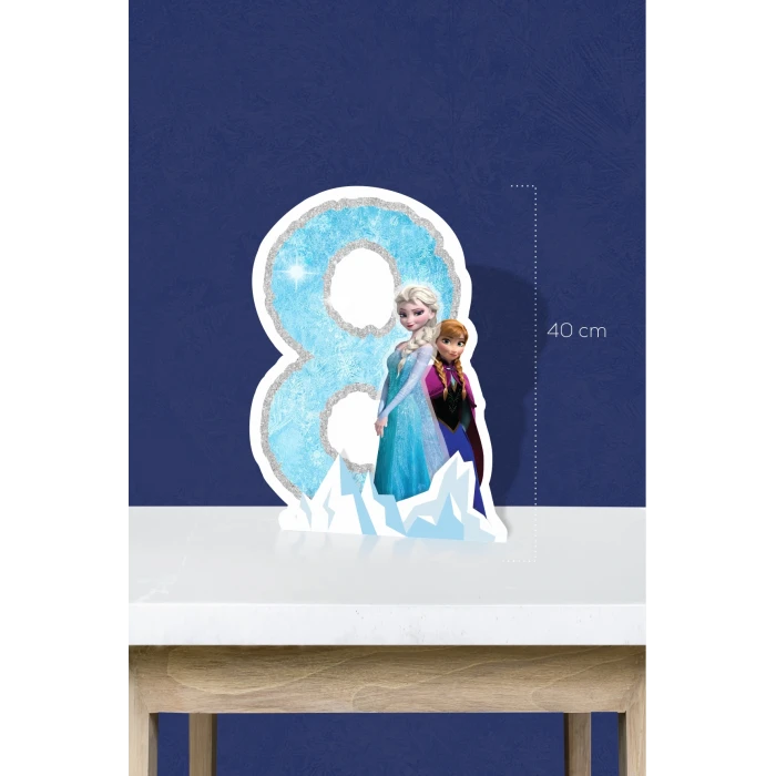 Frozen Karlar Ülkesi Temalı Ayaklı Rakam Pano - 8 Yaş (40 cm)