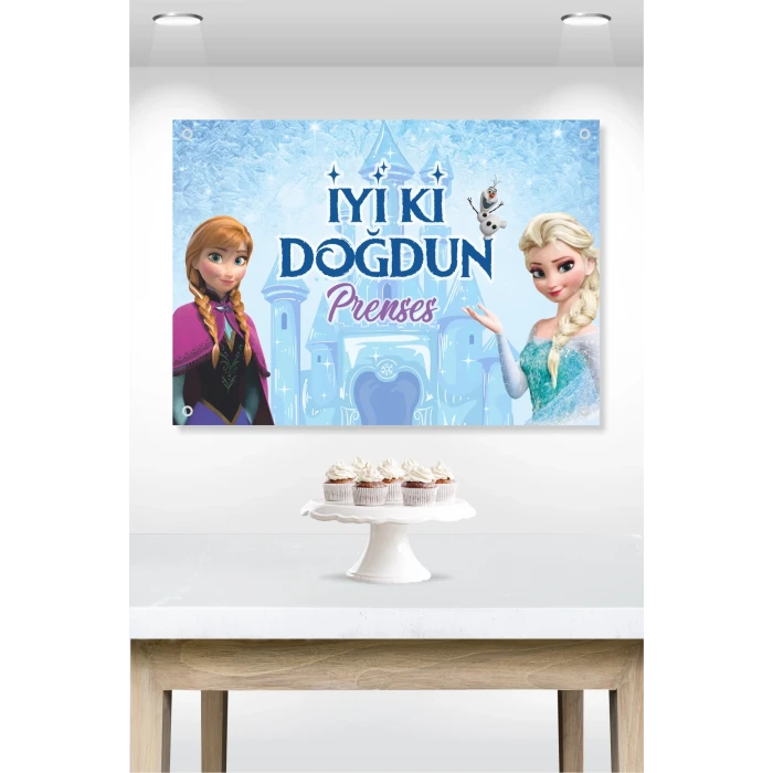Frozen Karlar Ülkesi Temalı Doğum Günü * Branda Afiş 50x70 cm