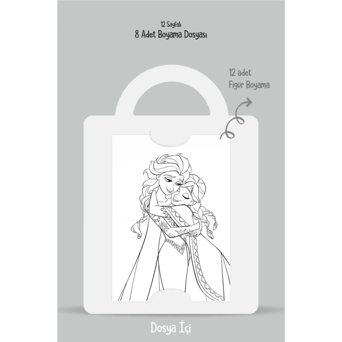 Frozen Temalı - Boyama Dosyası Doğum Günü Parti Seti Hediyesi 15x21cm 8li Paket