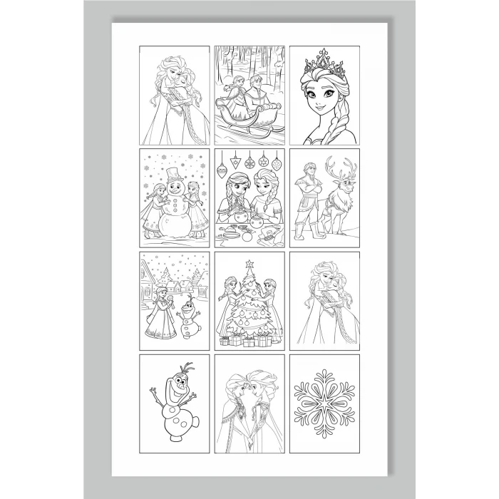 Frozen Temalı - Boyama Dosyası Doğum Günü Parti Seti Hediyesi 15x21cm 8li Paket