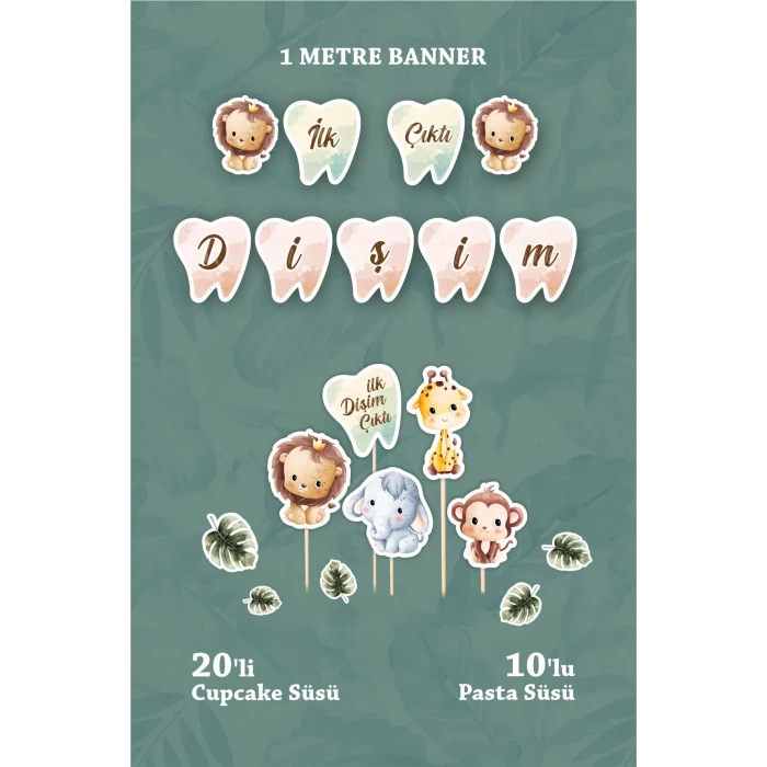 İlk Dişim Çıktı Baby Safari Temalı - Diş Buğdayı Seti