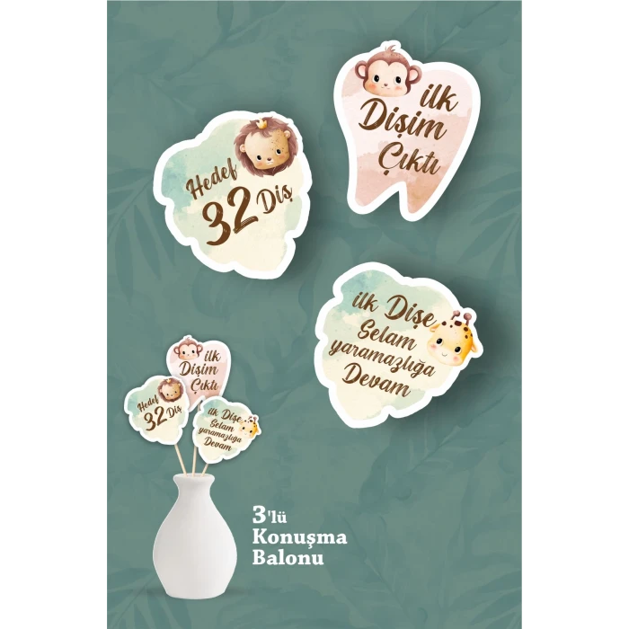 İlk Dişim Çıktı Baby Safari Temalı - Diş Buğdayı Seti