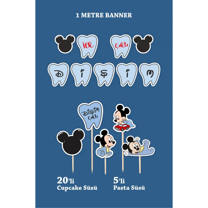 İlk Dişim Çıktı Mickey Mouse Baby Temalı - Diş Buğdayı Seti