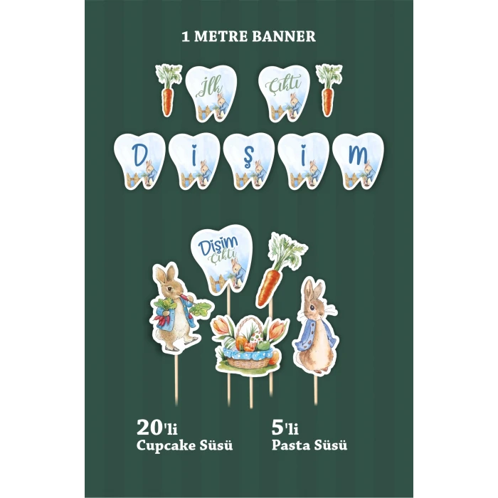 İlk Dişim Çıktı Peter Rabbit Temalı - Diş Buğdayı Seti