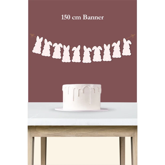 Kelebekli Tavşan Teması 1 Yaş Doğum Günü Seti