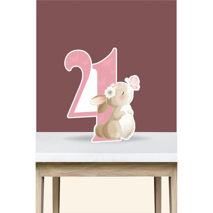 Kelebekli Tavşan Teması 4 Yaş Doğum Günü Seti